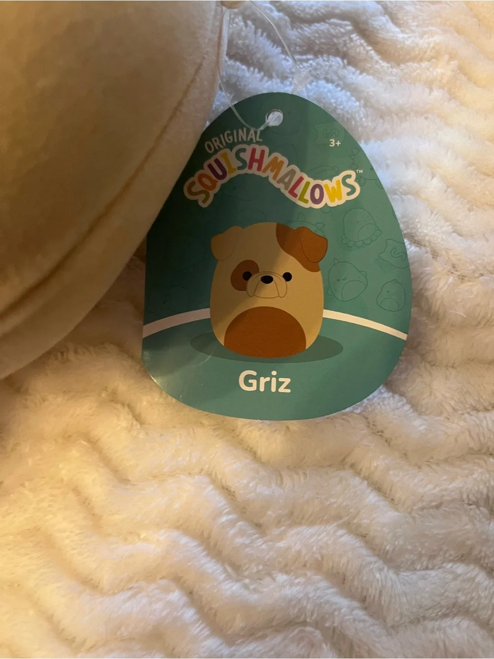 Squishmallows Griz Plush Dog in Beige and Brown